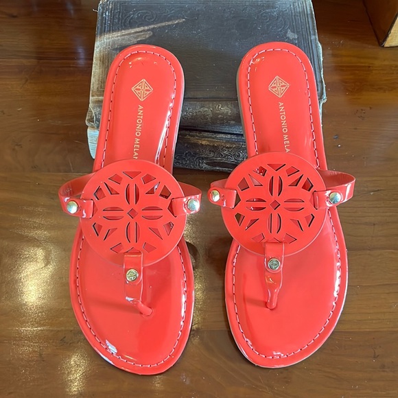 antonio melani lindenie leather flat sandals